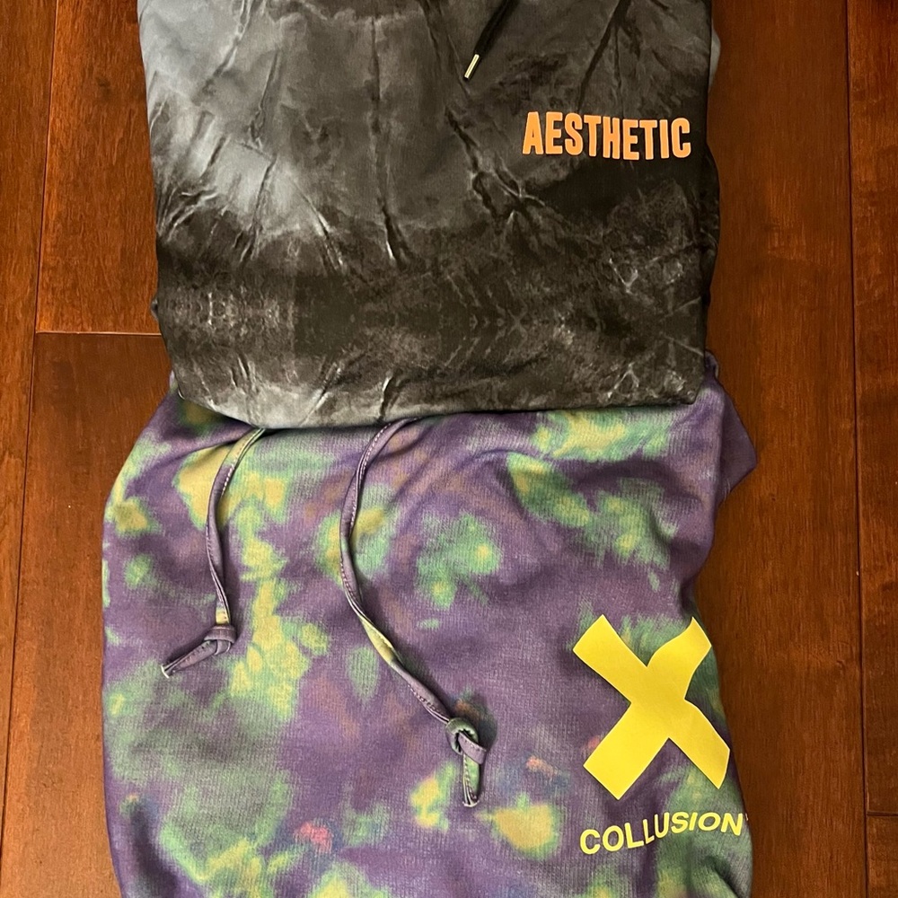 ASOS COLLUSION Tie Dye Hoodies Lot of 2 Skater Streetwear Women’s Size S US 4